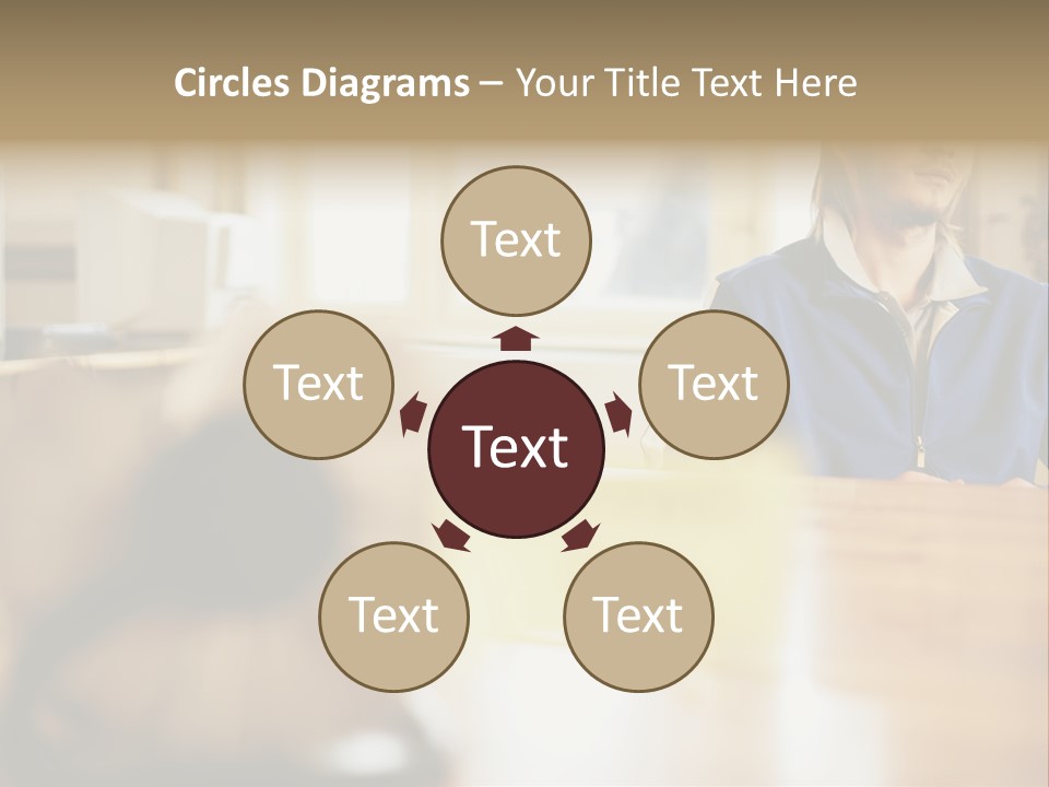 Man Daydreaming At His Desk PowerPoint Template