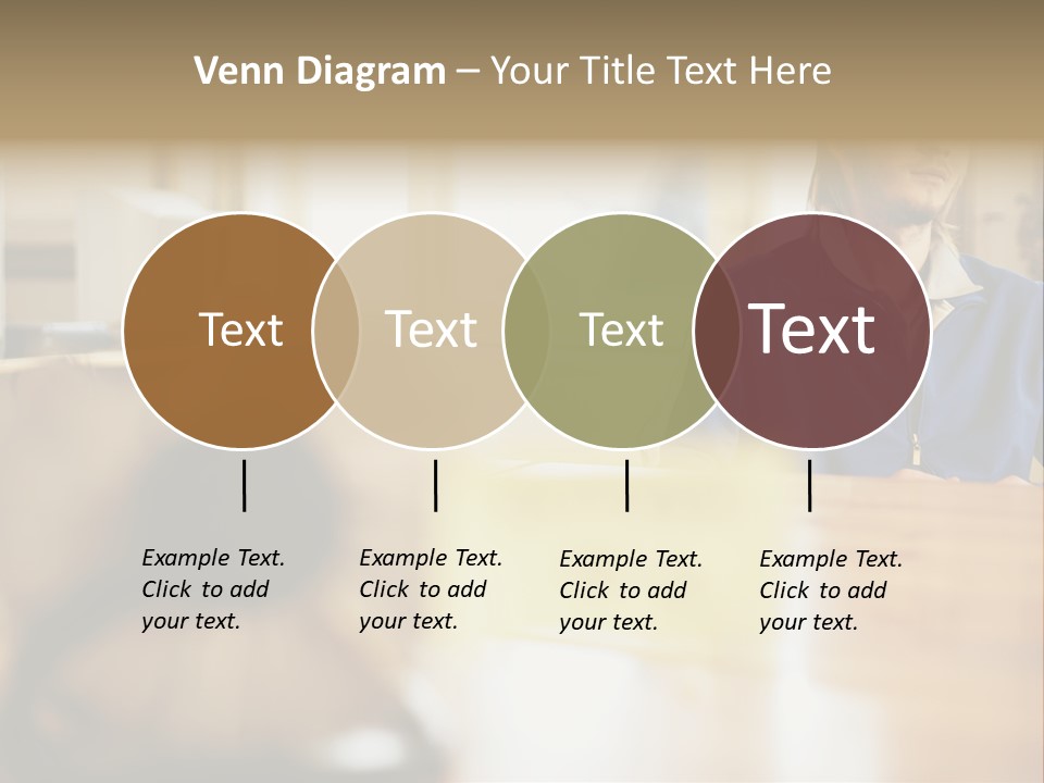 Man Daydreaming At His Desk PowerPoint Template