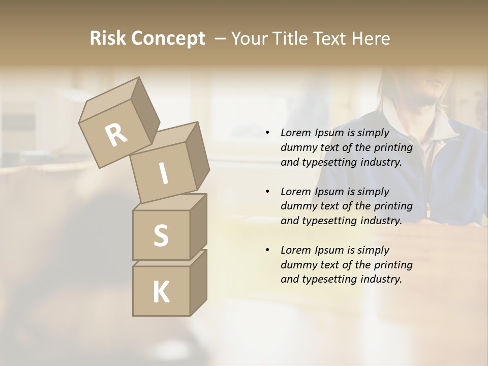 Man Daydreaming At His Desk PowerPoint Template