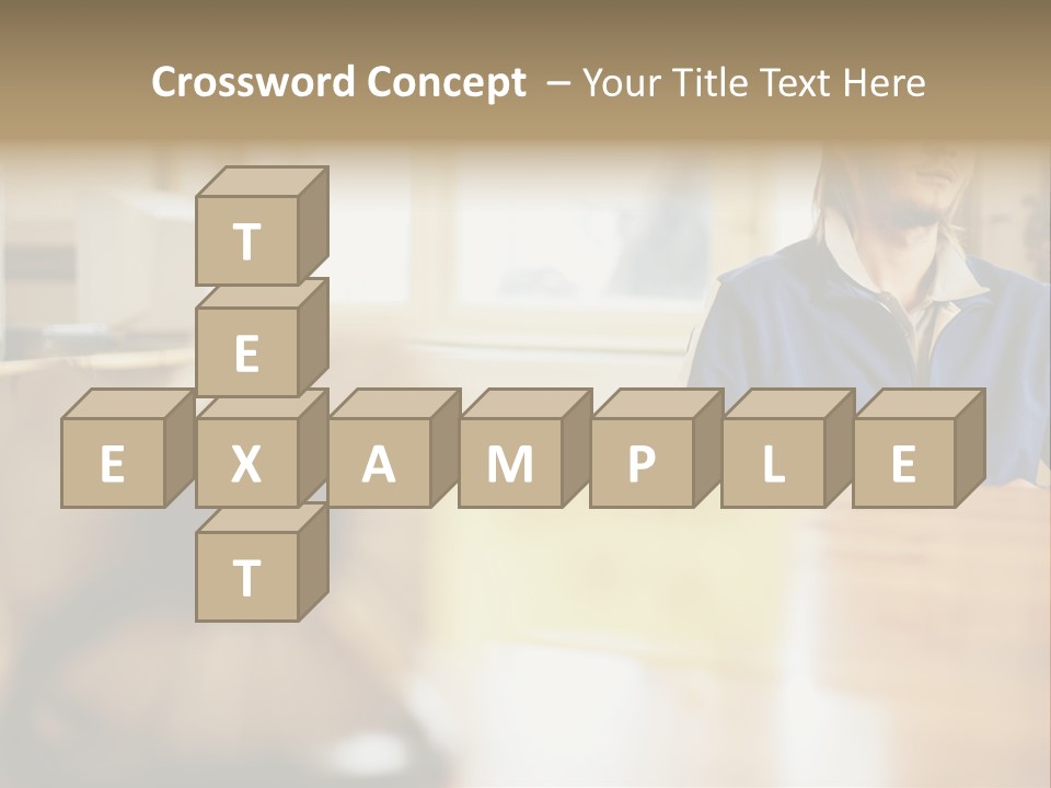 Man Daydreaming At His Desk PowerPoint Template