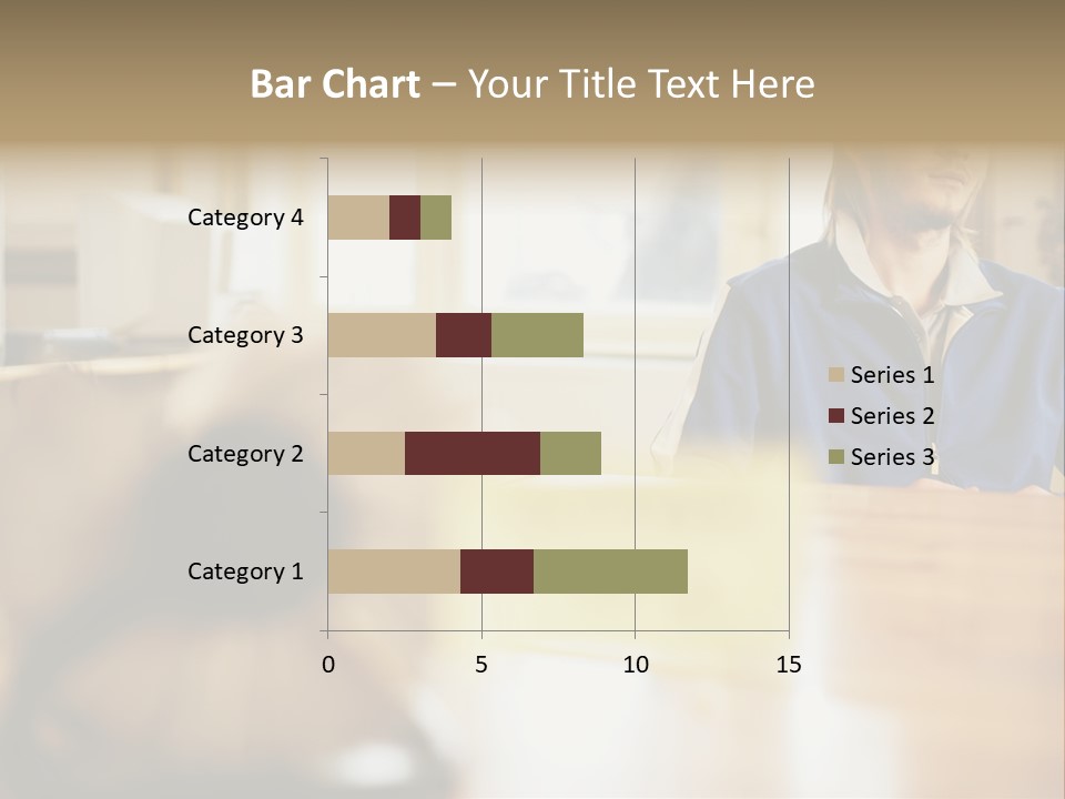 Man Daydreaming At His Desk PowerPoint Template