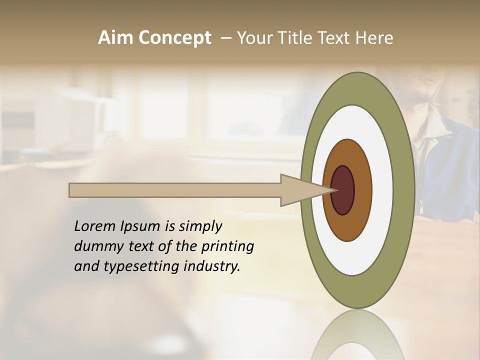 Man Daydreaming At His Desk PowerPoint Template