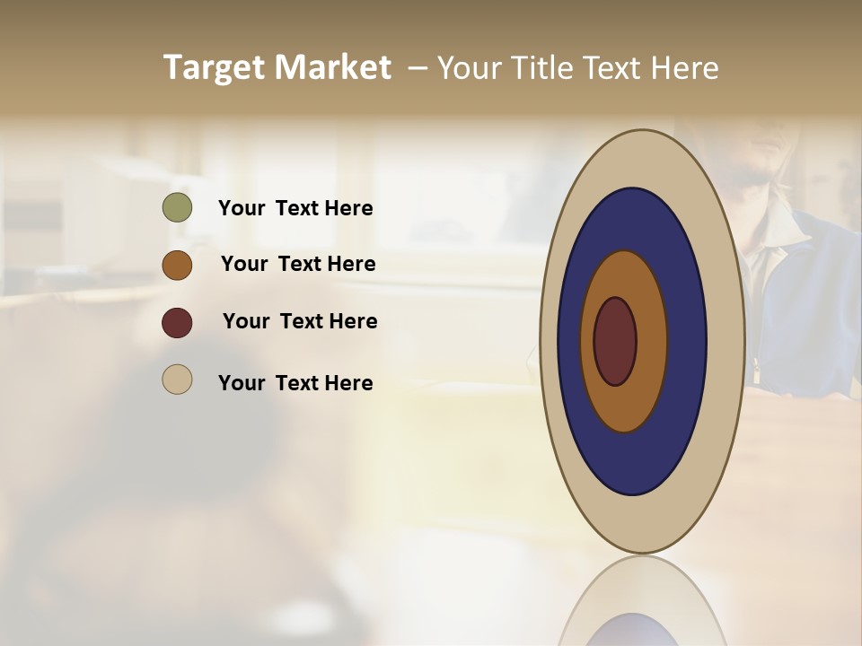 Man Daydreaming At His Desk PowerPoint Template