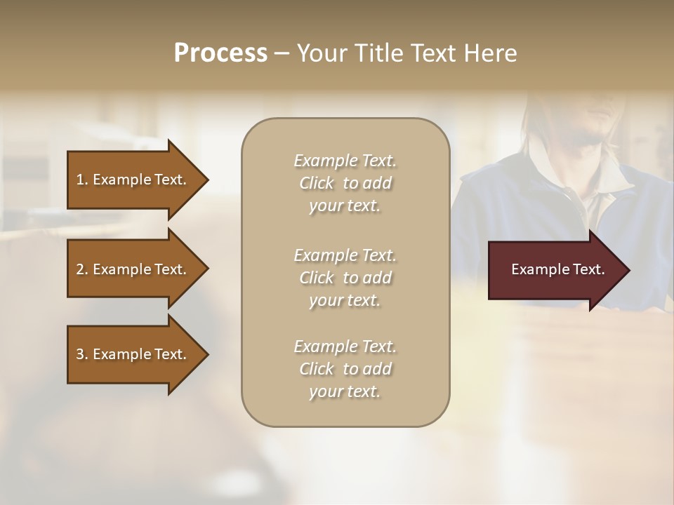 Man Daydreaming At His Desk PowerPoint Template