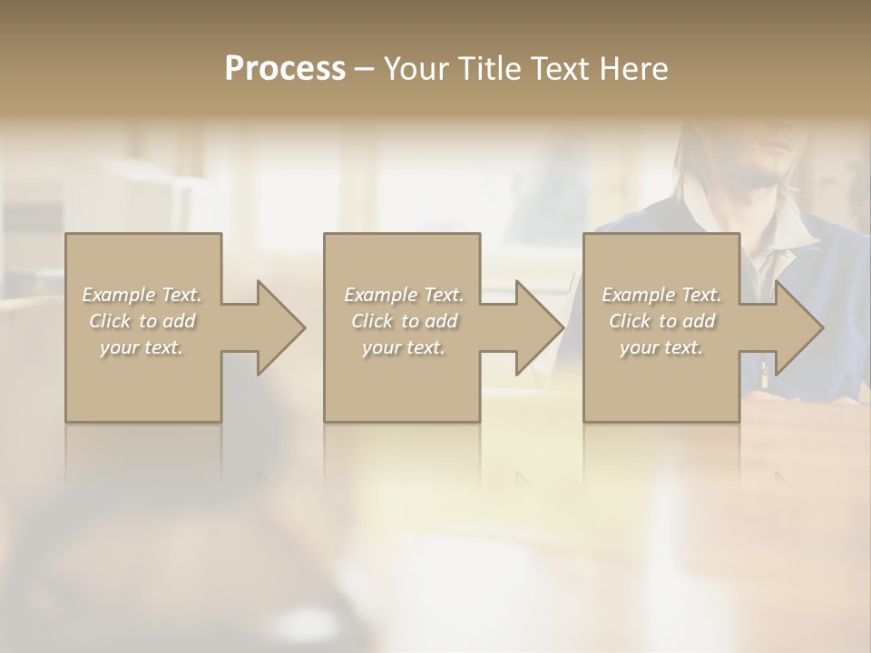 Man Daydreaming At His Desk PowerPoint Template