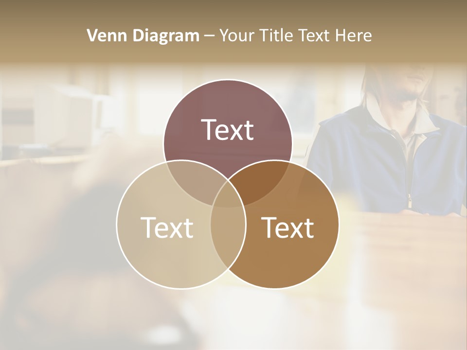 Man Daydreaming At His Desk PowerPoint Template