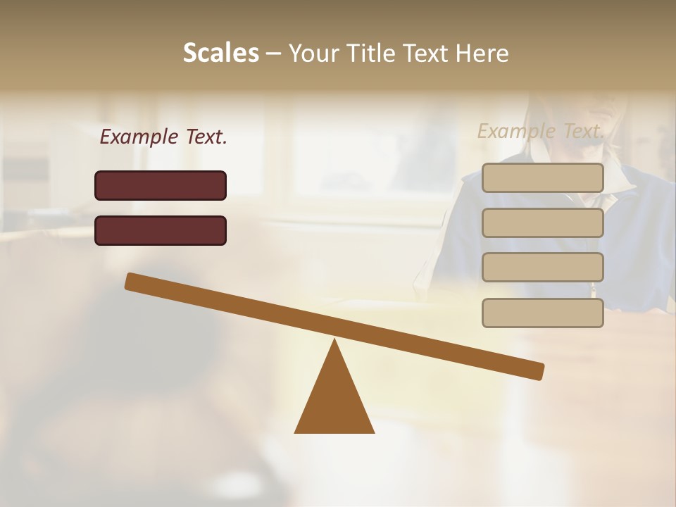 Man Daydreaming At His Desk PowerPoint Template