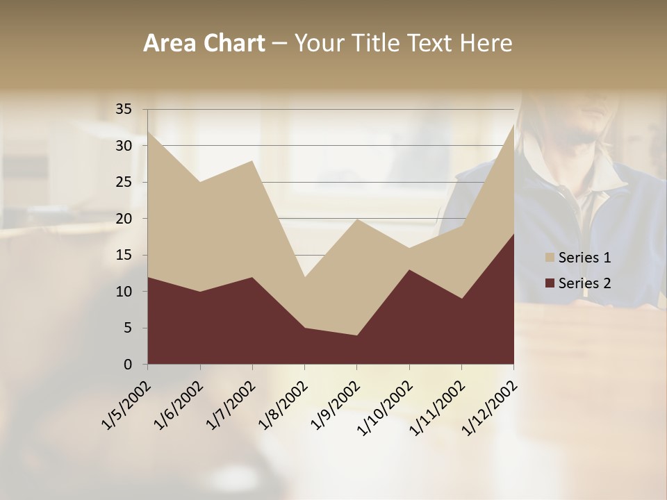 Man Daydreaming At His Desk PowerPoint Template