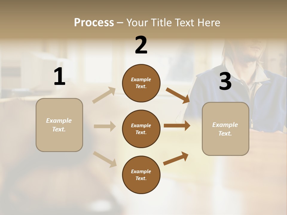 Man Daydreaming At His Desk PowerPoint Template