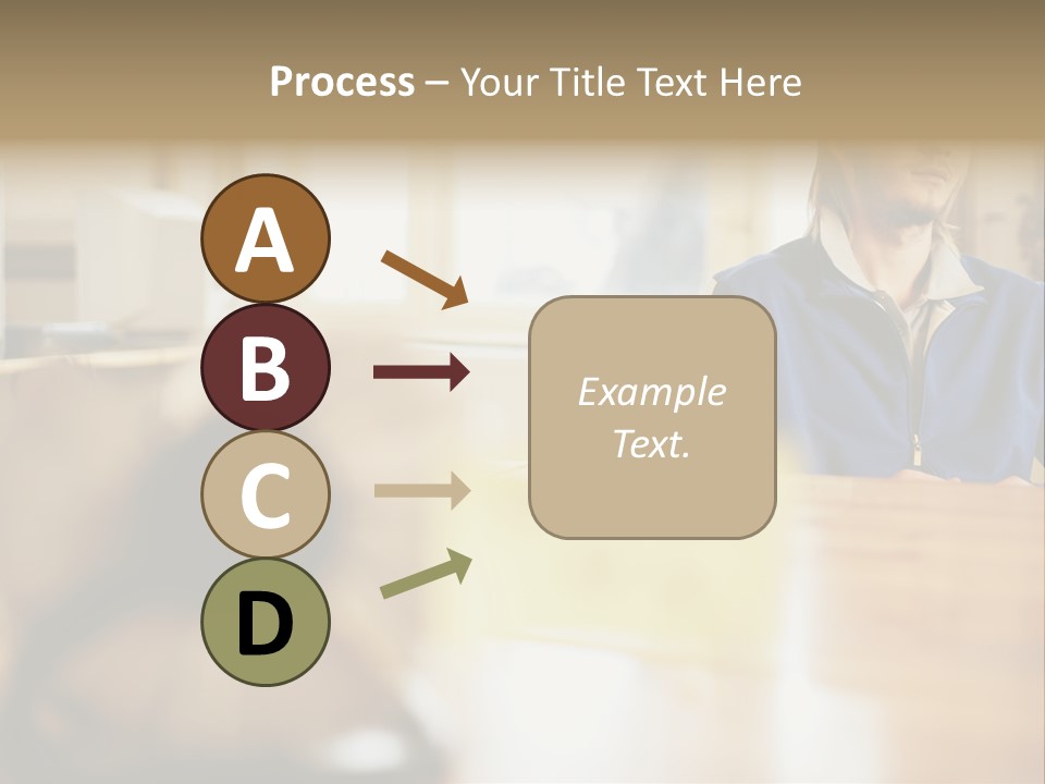 Man Daydreaming At His Desk PowerPoint Template