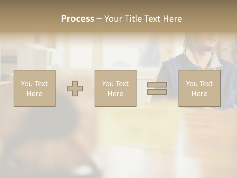 Man Daydreaming At His Desk PowerPoint Template