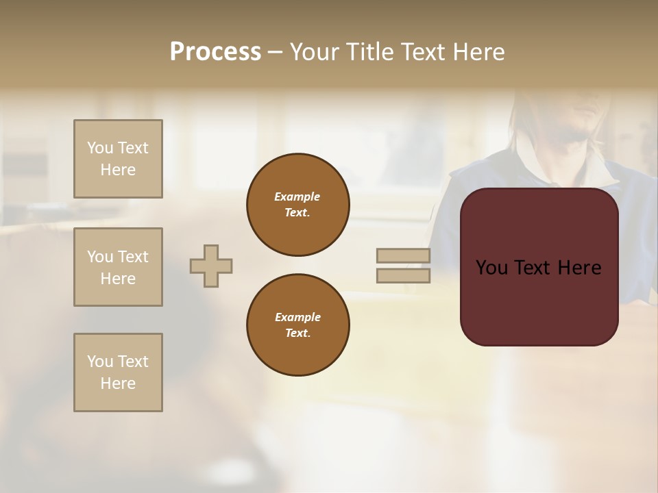 Man Daydreaming At His Desk PowerPoint Template