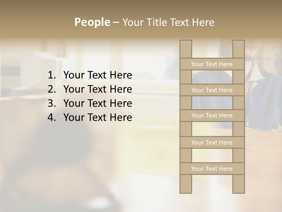 Man Daydreaming At His Desk PowerPoint Template