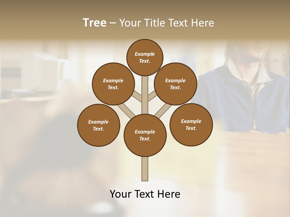Man Daydreaming At His Desk PowerPoint Template