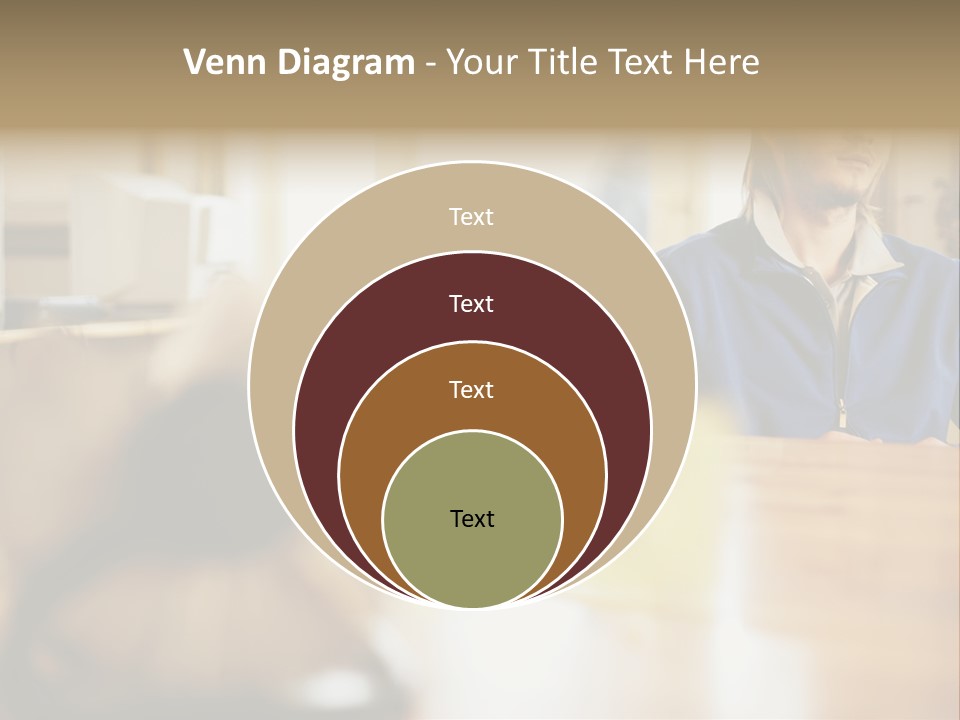 Man Daydreaming At His Desk PowerPoint Template