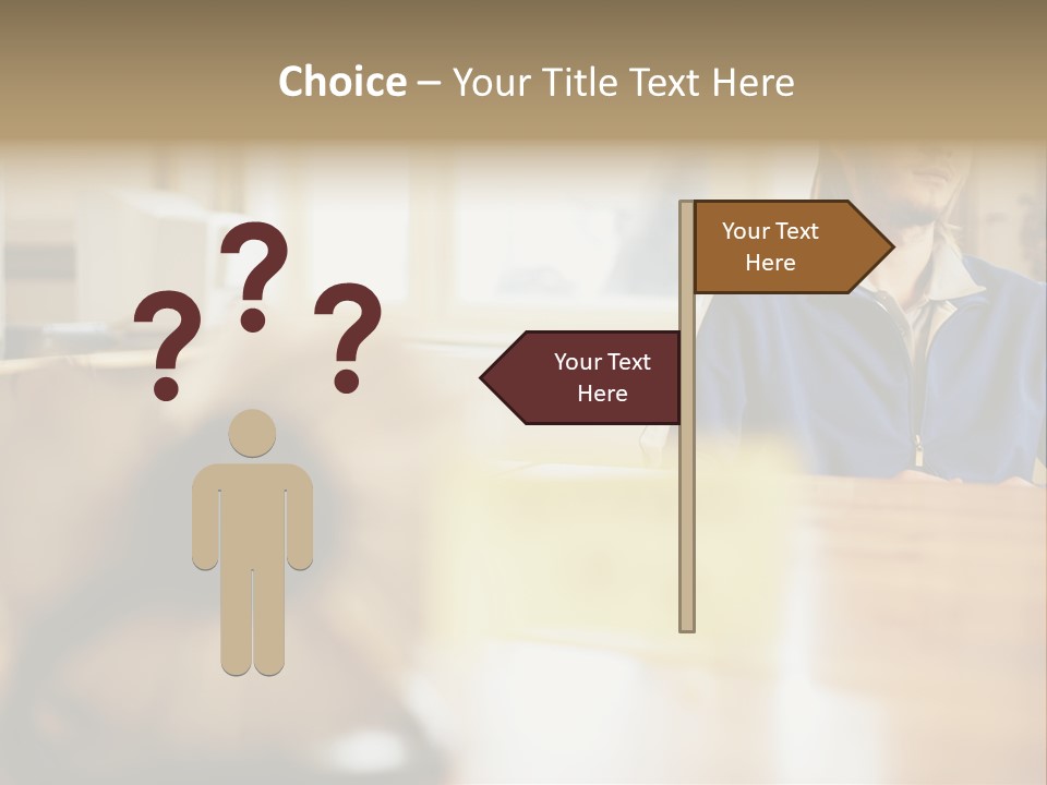 Man Daydreaming At His Desk PowerPoint Template