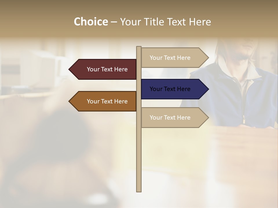 Man Daydreaming At His Desk PowerPoint Template
