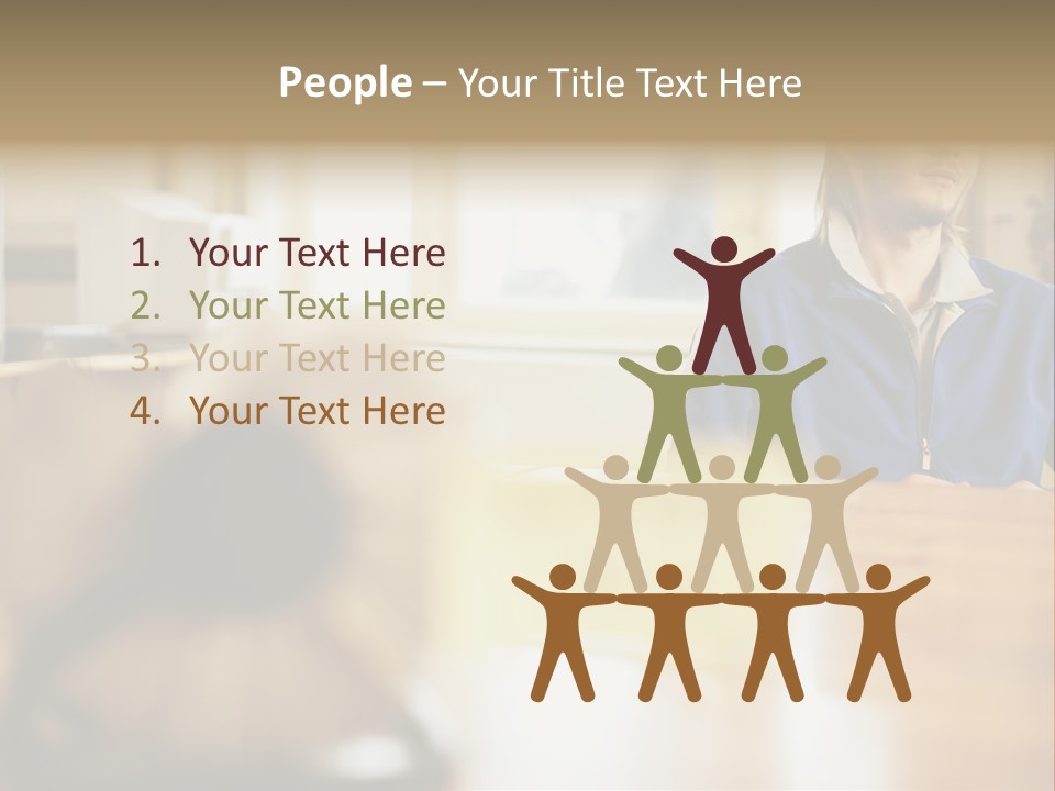 Man Daydreaming At His Desk PowerPoint Template