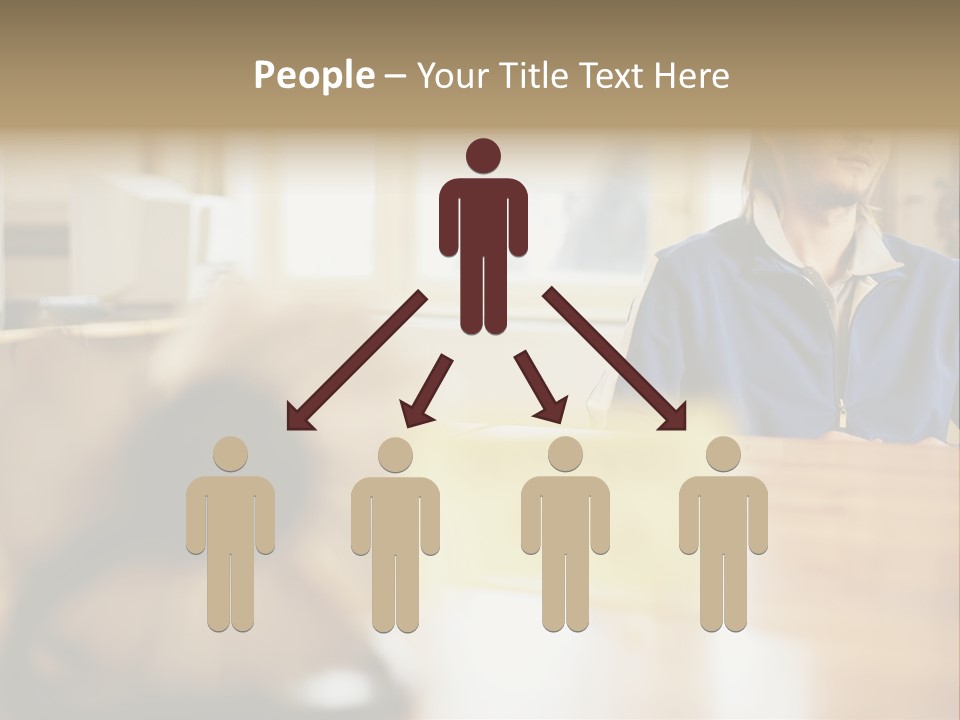 Man Daydreaming At His Desk PowerPoint Template