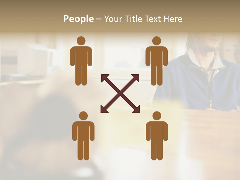 Man Daydreaming At His Desk PowerPoint Template