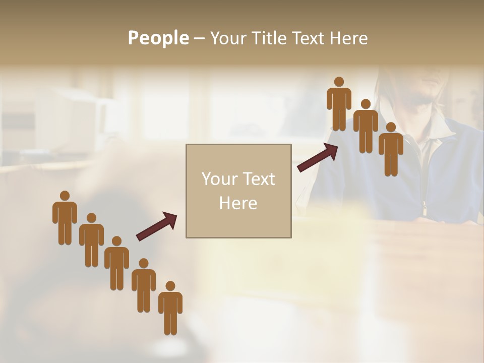 Man Daydreaming At His Desk PowerPoint Template