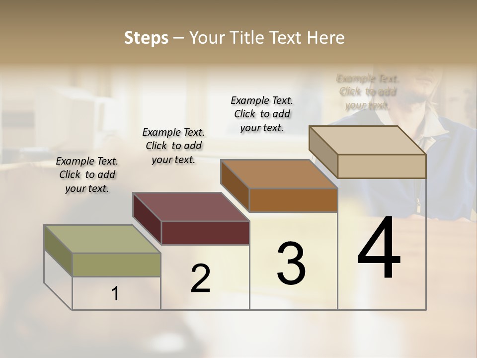 Man Daydreaming At His Desk PowerPoint Template