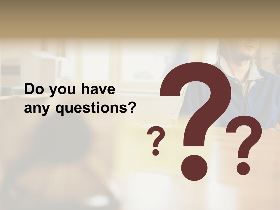 Man Daydreaming At His Desk PowerPoint Template