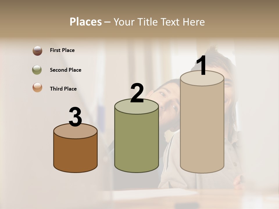 Happy Male Colleagues PowerPoint Template