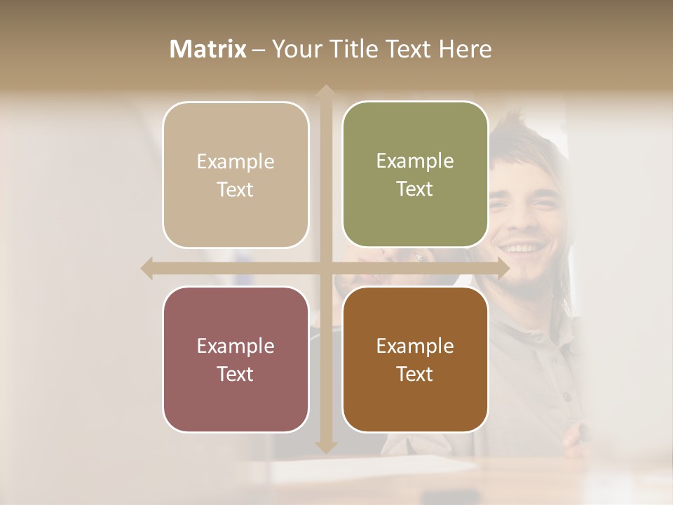 Happy Male Colleagues PowerPoint Template