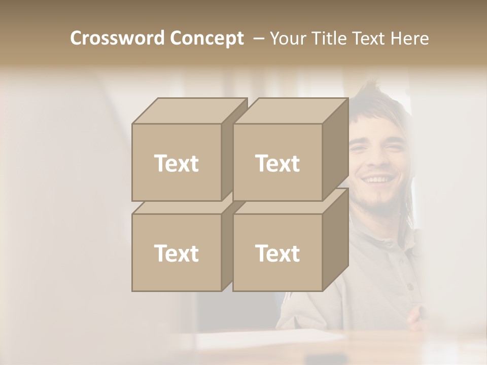 Happy Male Colleagues PowerPoint Template