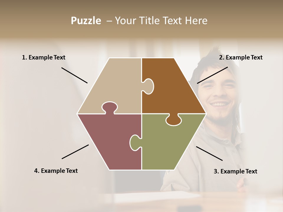 Happy Male Colleagues PowerPoint Template