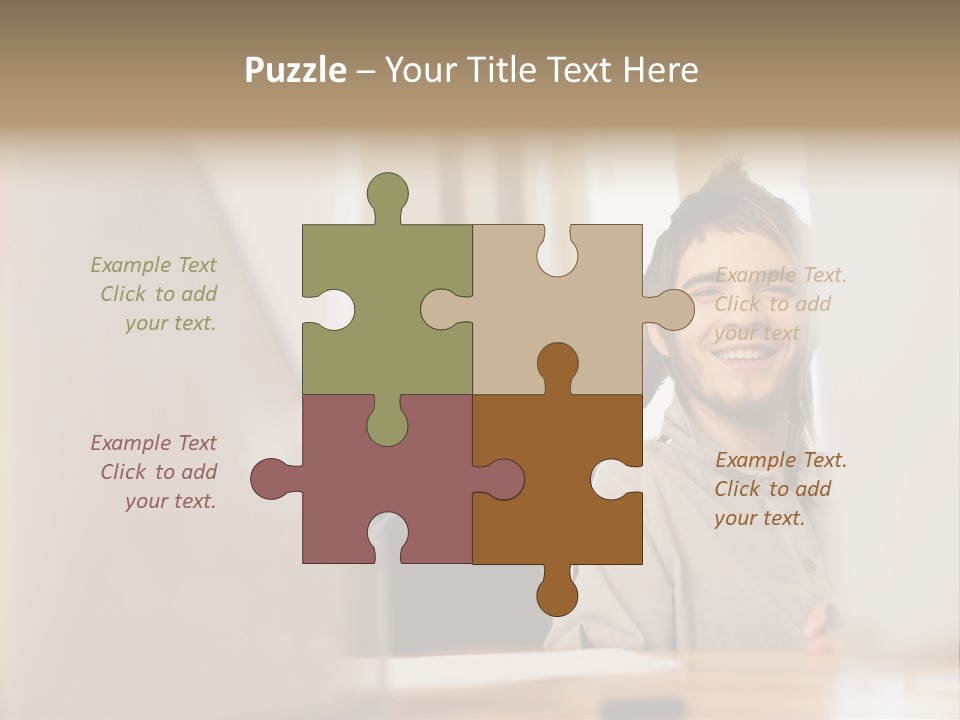 Happy Male Colleagues PowerPoint Template