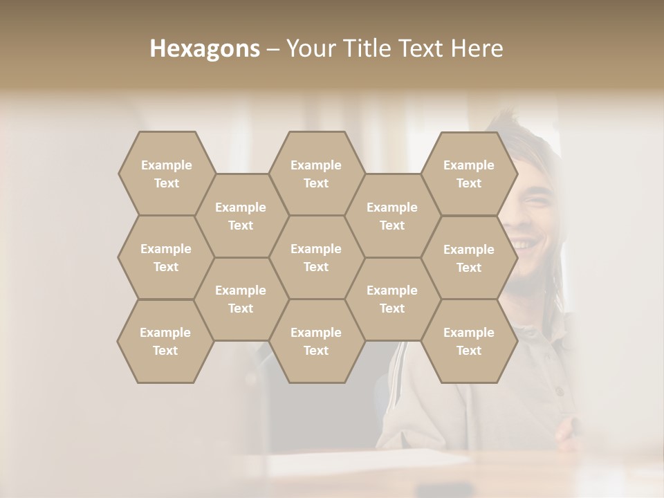 Happy Male Colleagues PowerPoint Template