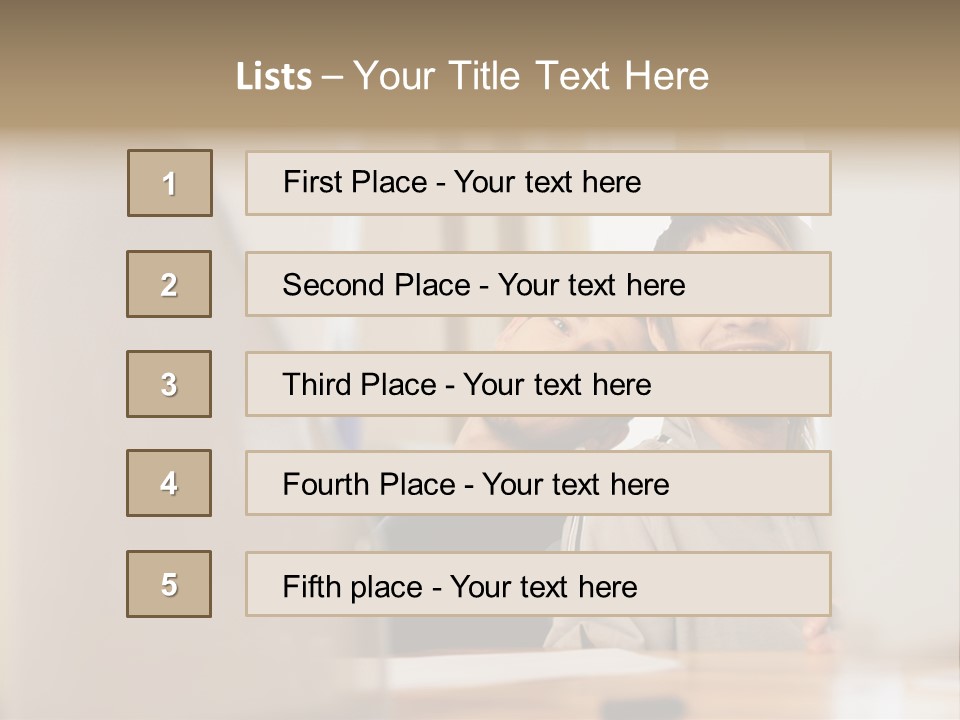 Happy Male Colleagues PowerPoint Template