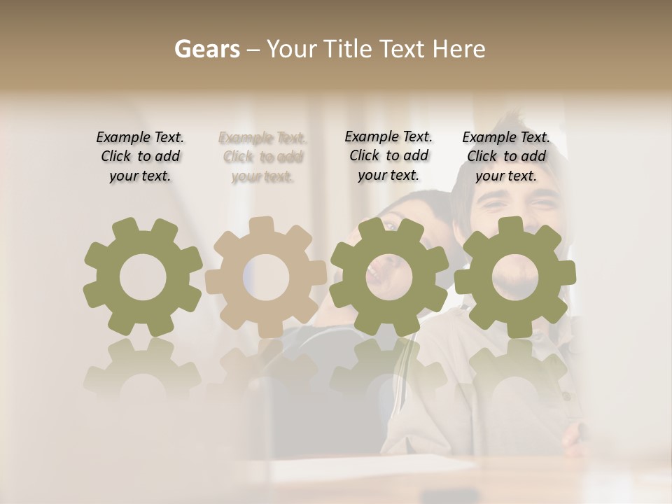 Happy Male Colleagues PowerPoint Template