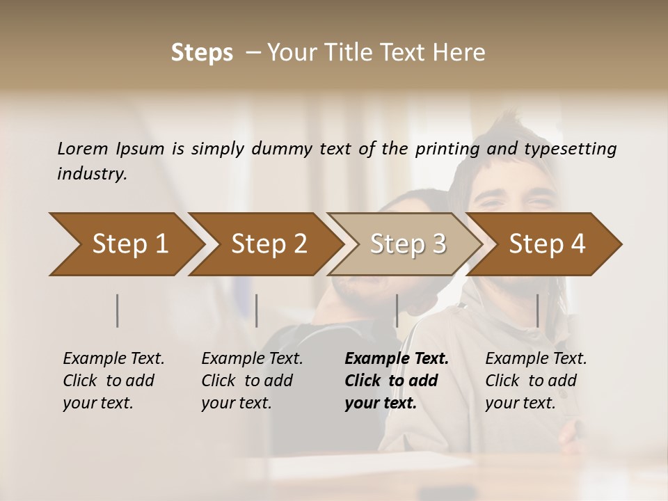 Happy Male Colleagues PowerPoint Template