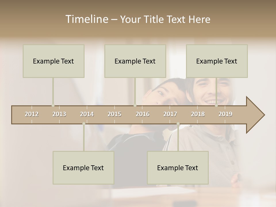 Happy Male Colleagues PowerPoint Template