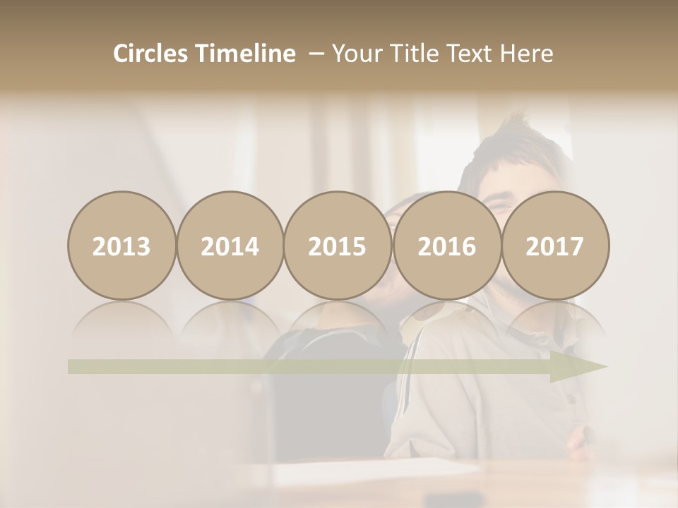 Happy Male Colleagues PowerPoint Template