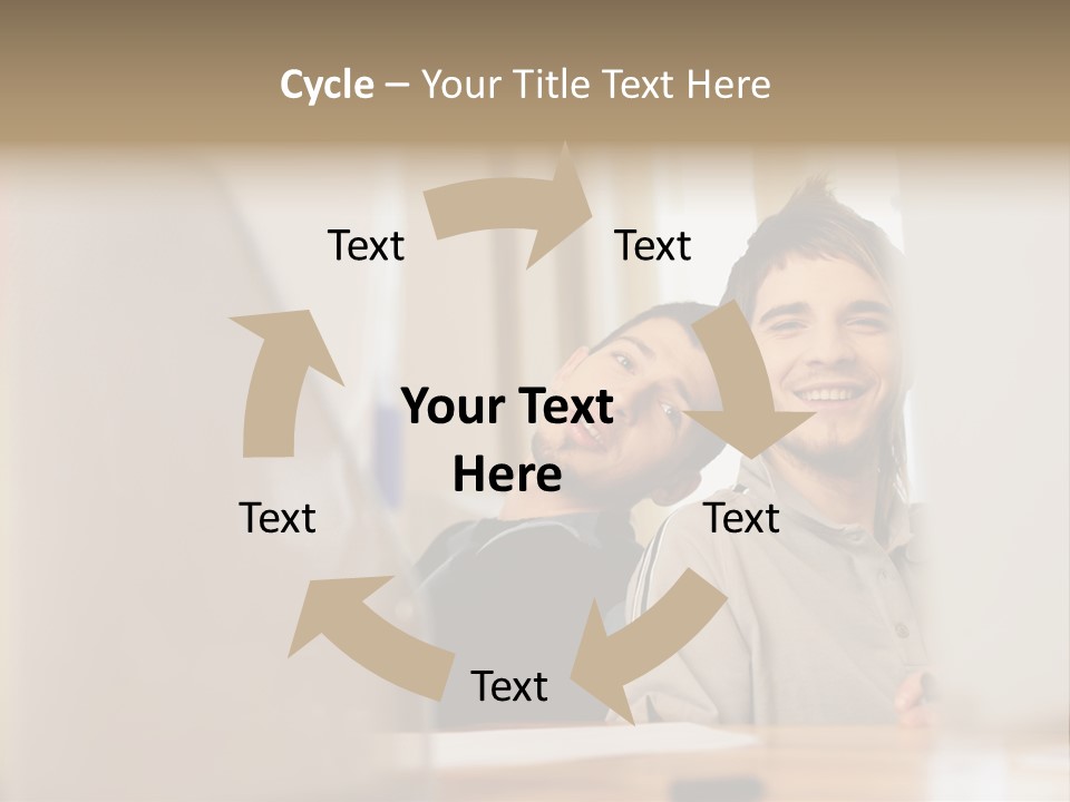 Happy Male Colleagues PowerPoint Template