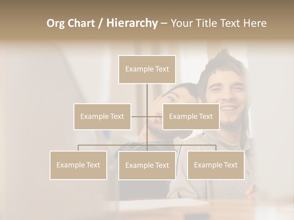 Happy Male Colleagues PowerPoint Template