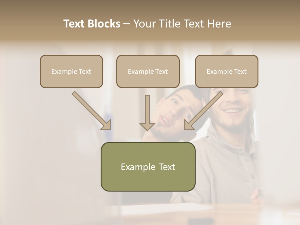 Happy Male Colleagues PowerPoint Template