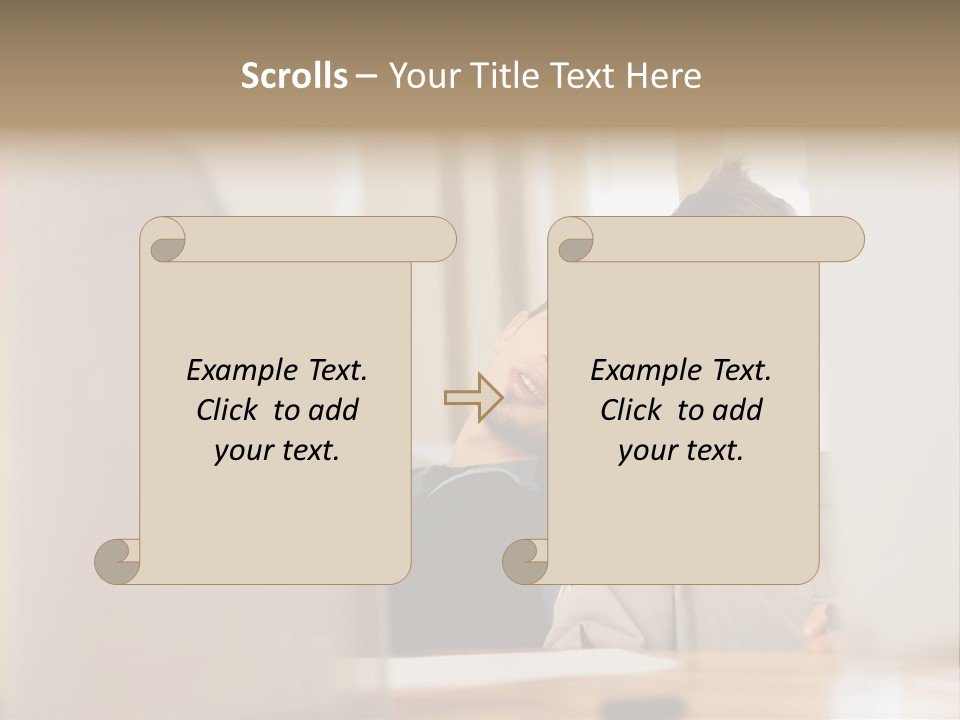 Happy Male Colleagues PowerPoint Template
