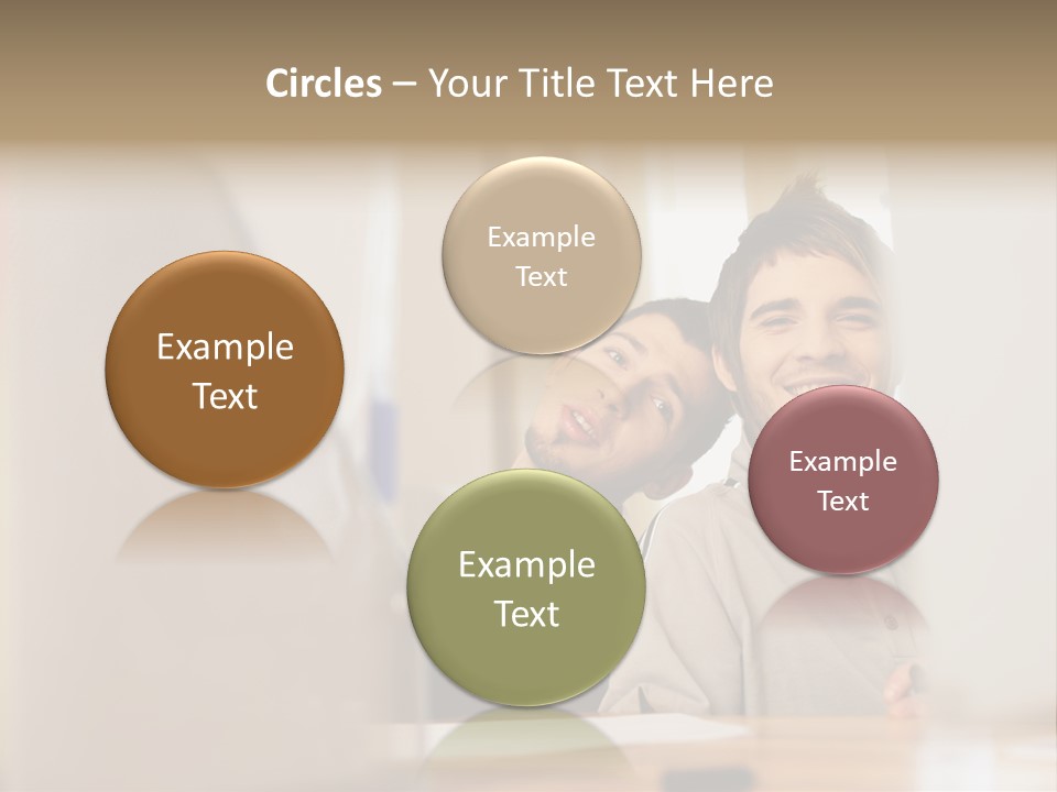 Happy Male Colleagues PowerPoint Template