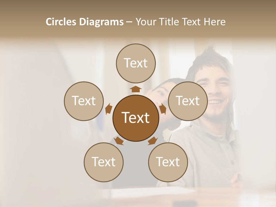 Happy Male Colleagues PowerPoint Template