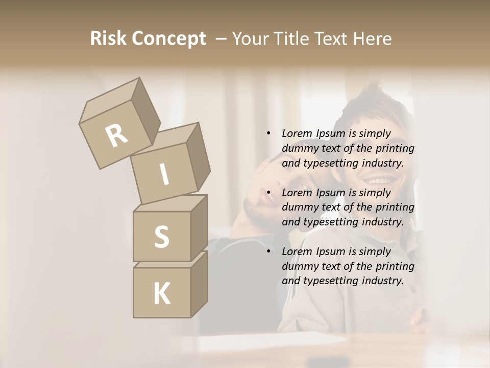 Happy Male Colleagues PowerPoint Template