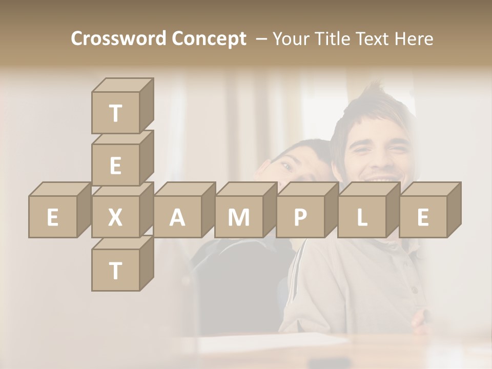 Happy Male Colleagues PowerPoint Template