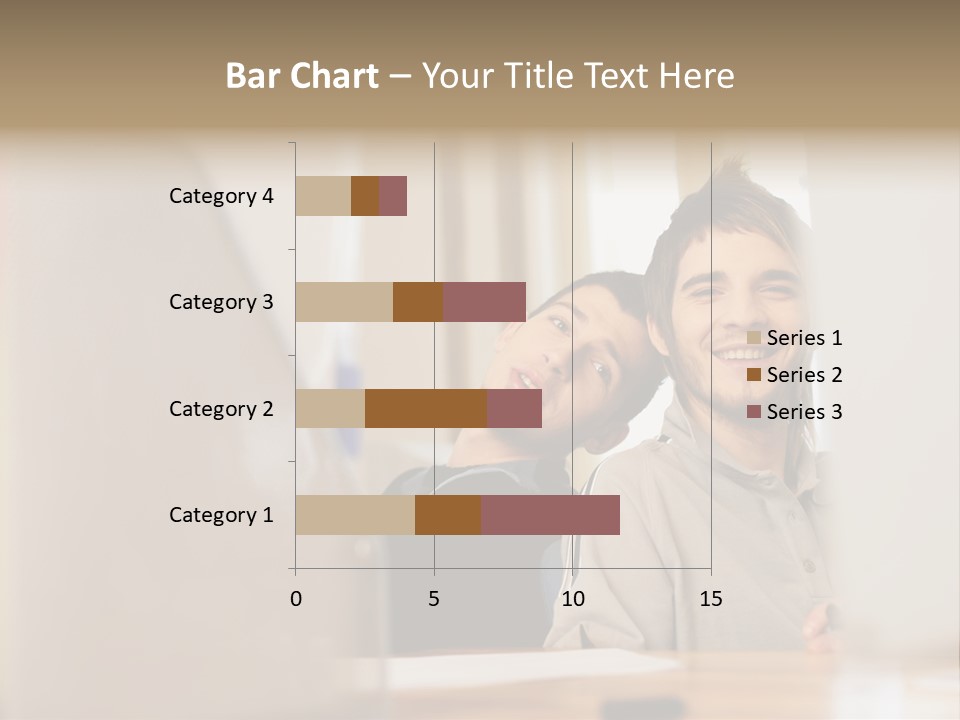 Happy Male Colleagues PowerPoint Template