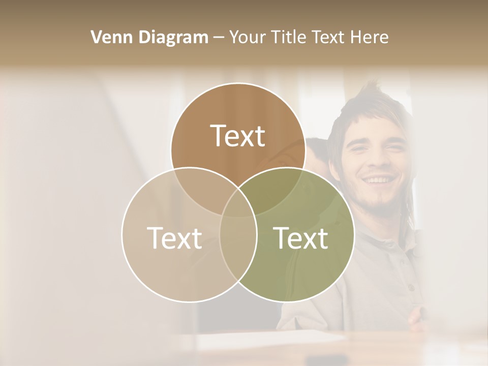 Happy Male Colleagues PowerPoint Template