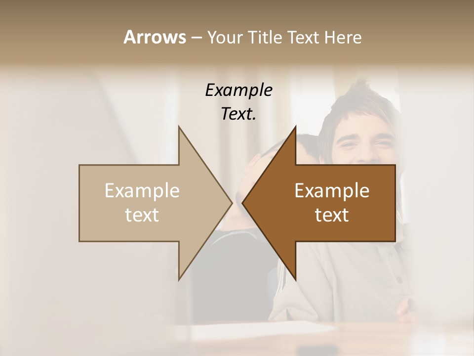 Happy Male Colleagues PowerPoint Template