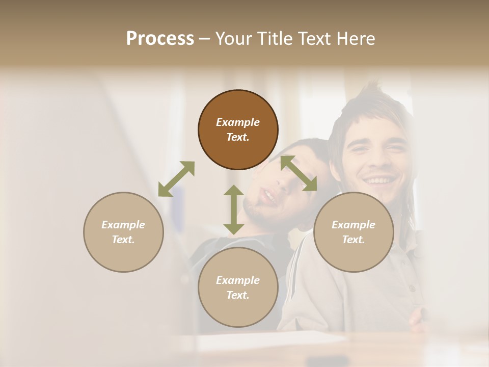 Happy Male Colleagues PowerPoint Template
